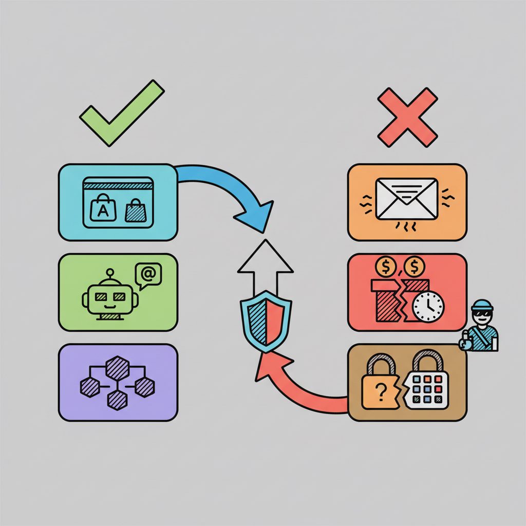 Flowchart comparing safe ways to buy Telegram Premium against scam warning signs like unsolicited links.